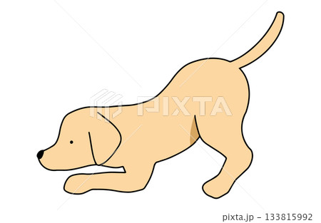 匂いを嗅ぐ 遊びに誘う 手書きイラスト 犬 ラブラドールレトリバー 主線あり 匂いを嗅ぐ 遊びに誘う 手書きイラスト 犬 ラブラドールレトリバー 主線あり 133815992