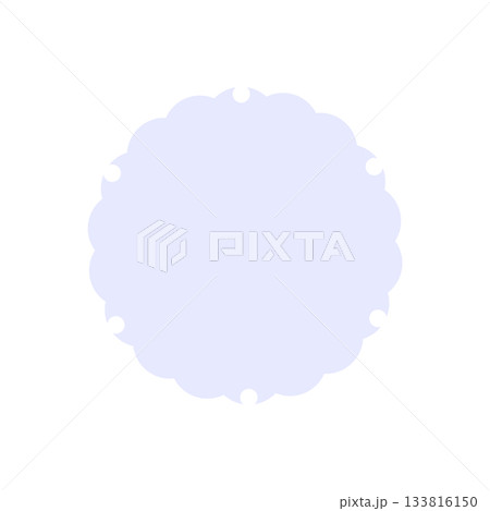 和柄フレーム枠　シンプル雪輪　紫色　ベクターpng透明　背景白 133816150