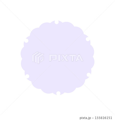 和柄フレーム枠　シンプル雪輪　紫色　ベクターpng透明　背景白 133816151