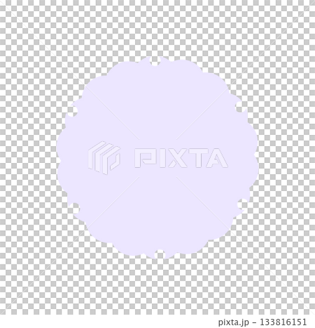 和柄フレーム枠　シンプル雪輪　紫色　ベクターpng透明　背景白 133816151