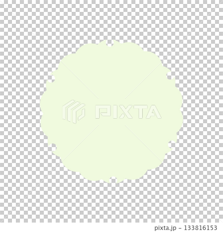 和柄フレーム枠　シンプル雪輪　黄緑色　ベクターpng透明　背景白 133816153