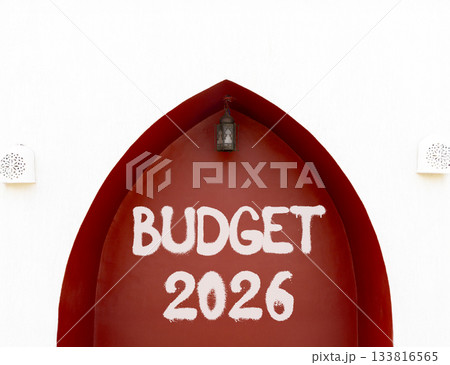 Budget 2026 symbol. Concept words Budget 2026 on beautiful white and red wall. Beautiful white and red wall background. Business and budget 2026 concept. Copy space. Budget 2026 symbol. Concept words Budget 2026 on beautiful white and red wall. Beautiful white and red wall background. Business and budget 2026 concept. Copy space. 133816565