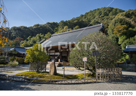 小倉山二尊院 綺麗に手入れされている境内と本堂1 小倉山二尊院 綺麗に手入れされている境内と本堂1 133817770