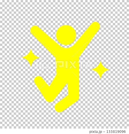 充滿活力的人體圖案（黃色）象徵成就感和滿足感。 133819096