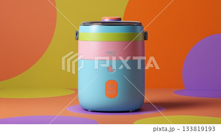 携帯ミニ炊飯器の3Dプロダクトレンダー 携帯ミニ炊飯器の3Dプロダクトレンダー 133819193