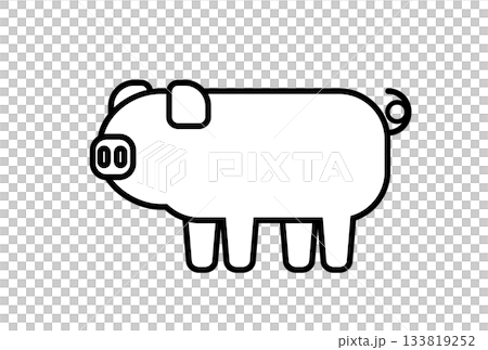 Simple monochrome pig icon 133819252