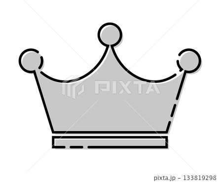 レトロ おしゃれな版ズレ 王冠の素材 シルバー ベクター 133819298