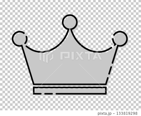 Retro stylish misregistration crown material silver vector 133819298