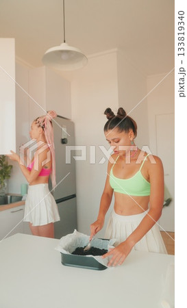 Chic Cooking Moments Fully Enjoyed in a Modern and Stylish Kitchen Setting and Atmosphere Chic Cooking Moments Fully Enjoyed in a Modern and Stylish Kitchen Setting and Atmosphere 133819340