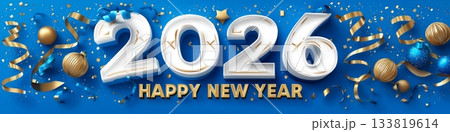 2026 happy new year celebration greeting card. 2026 banner. Happy new year poster 2026 happy new year celebration greeting card. 2026 banner. Happy new year poster 133819614