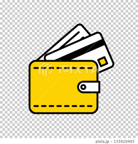 Icon illustration of a card being taken out of a wallet 133820485