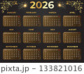 2026 New year calendar design templates 133821016