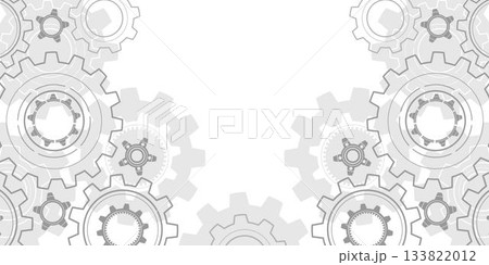 Rotating gears. Engineering technical drawing on a white background. Rotating gears. Engineering technical drawing on a white background. 133822012