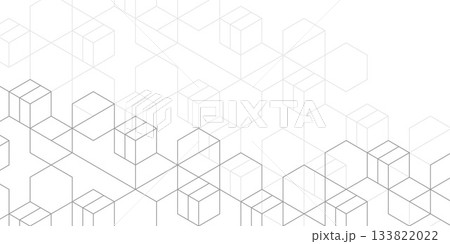 White background with lines. Abstract background of hexagons. Technological background. Vector illustration. 133822022