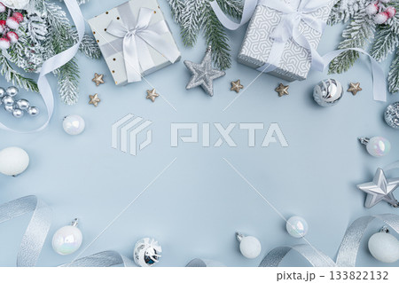 Silver and Frosted Christmas Gifts with Festive Decor Silver and Frosted Christmas Gifts with Festive Decor 133822132