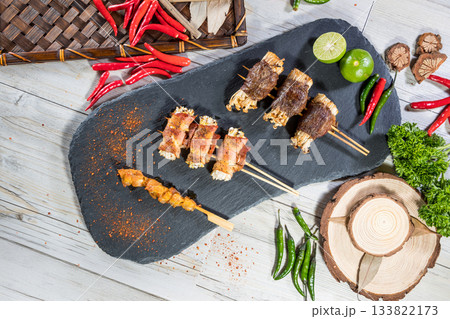 grilled chicken breast with vegetables grilled chicken breast with vegetables 133822173