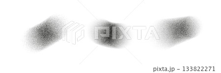 Set of grainy stipple texture spots with soft halftone noise. Abstract blurry shapes for retro designs, gradients, overlays, shading, backgrounds and minimal compositions 133822271
