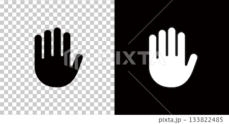 Simple hand icon, stop sign, stop gesture 133822485