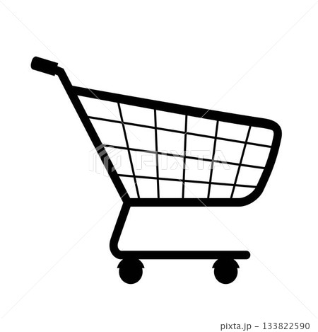 Shopping cart icon. Shop trolley sign. Store basket emblem. Online shop pictogram. Buy button for online store. Flat vector illustration isolated on transparent background 133822590