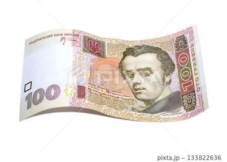 Banknote of one hundred Ukrainian hryvnias Banknote of one hundred Ukrainian hryvnias 133822636
