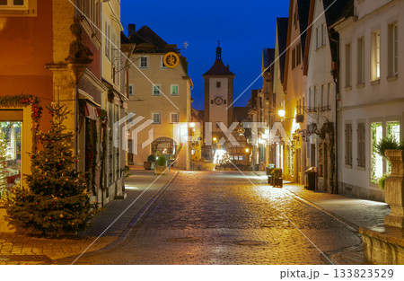 Christmas street view in Rothenburg ob der Tauber Germany Christmas street view in Rothenburg ob der Tauber Germany 133823529
