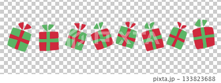 An illustration of simple gifts lined up 133823688