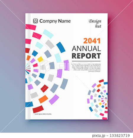 Annual report brochure flyer design template vector, Leaflet presentation, book cover, layout in A4 size. 133823719