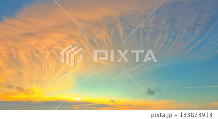 Sky Replacement Sunset Wave of Color Cloud 133823913