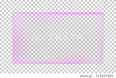 Transparent glossy glass panel with bright pink neon glow border on clear background futuristic modern luminous frame Transparent glossy glass panel with bright pink neon glow border on clear background futuristic modern luminous frame 133825309