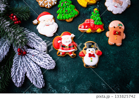 Homemade Christmas gingerbread cookies with Icing Homemade Christmas gingerbread cookies with Icing 133825742