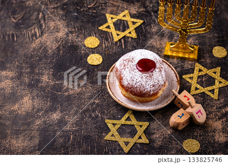 Traditional Jewish holiday Hanukkah background Traditional Jewish holiday Hanukkah background 133825746