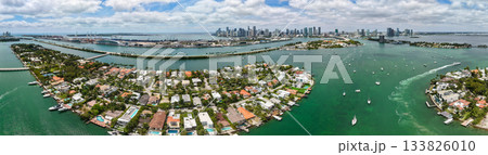 Aerial panorama view. Landscape aerial Miami Hibiscus Island cityscape. Luxury panoramic view Florida. Miami beach aerial panorama. Panoramic landscape of Miami Hibiscus Island, Florida Aerial panorama view. Landscape aerial Miami Hibiscus Island cityscape. Luxury panoramic view Florida. Miami beach aerial panorama. Panoramic landscape of Miami Hibiscus Island, Florida 133826010
