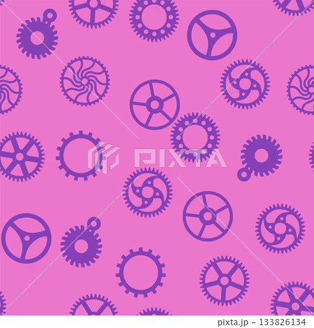 Gears and cogs, pink and purple for girls. Abstract engineering concepts. Wonderland, clockwork. Gears and cogs, pink and purple for girls. Abstract engineering concepts. Wonderland, clockwork. 133826134