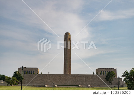 National WWI Museum and Memorial. Liberty Memorial Tower. Historic architectural building with tower. Kansas city historical architecture 133826206