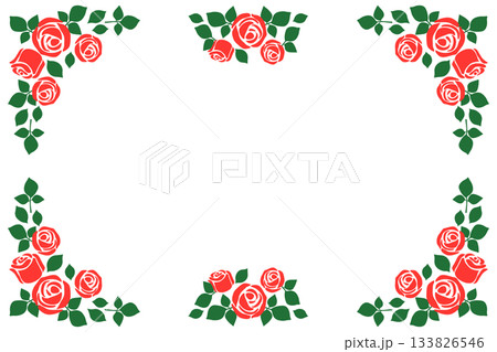 バラ イラスト カード ベクター フレーム テンプレート 133826546
