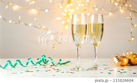 Festive Christmas or New Year evening 133826604