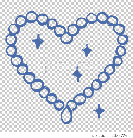romantic pearl heart frame line art parisian chic doodle elegant outline aesthetic love themed design perfect for valentines crafts planners and stickers 133827263