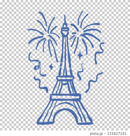 Paris Eiffel Tower fireworks line art New Year celebration doodle aesthetic French holiday illustration minimalist festive Parisian clipart Paris Eiffel Tower fireworks line art New Year celebration doodle aesthetic French holiday illustration minimalist festive Parisian clipart 133827281