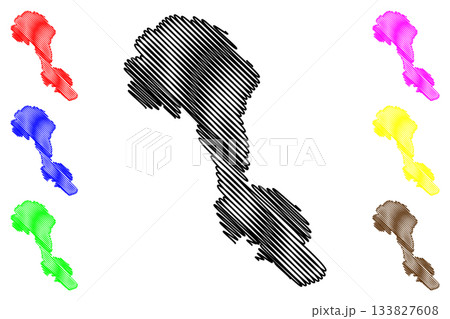 Silba island (Republic of Croatia, Adriatic Sea) map vector illustration, scribble sketch Silba map 133827608