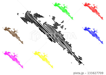 Zut island (Republic of Croatia, Adriatic Sea, Kornati Archipelago) map vector illustration, scribble sketch zut map Zut island (Republic of Croatia, Adriatic Sea, Kornati Archipelago) map vector illustration, scribble sketch zut map 133827709