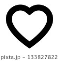 heart shape symbol icon, black and white vector silhouette illustration 133827822