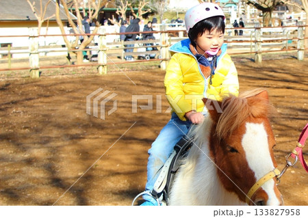 馬に乗る男の子 馬に乗る男の子 133827958