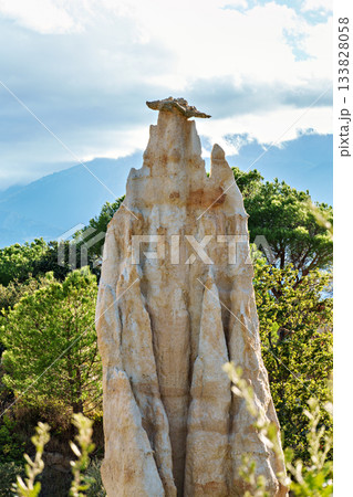 The Organs of Ille sur Tet, or fairy chimneys, in the Pyrenees Orientales, in Catalonia, in Occitanie, France The Organs of Ille sur Tet, or fairy chimneys, in the Pyrenees Orientales, in Catalonia, in Occitanie, France 133828058