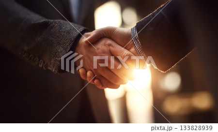 握手する2人のビジネスマン 握手する2人のビジネスマン 133828939