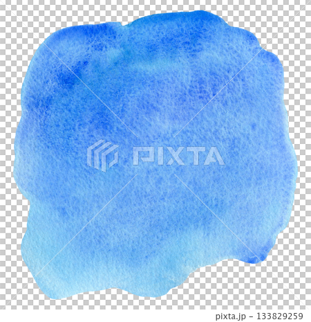 Watercolor painting textured turquoise blue stain. Abstract ultramarine watercolour brush stroke paint blob for water splash or cloud concept, nature sky background Watercolor painting textured turquoise blue stain. Abstract ultramarine watercolour brush stroke paint blob for water splash or cloud concept, nature sky background 133829259