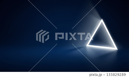 Abstract minimalist background with triangular glowing light 133829289