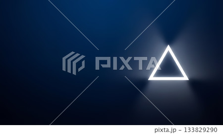 Abstract minimalist background with triangular glowing light 133829290
