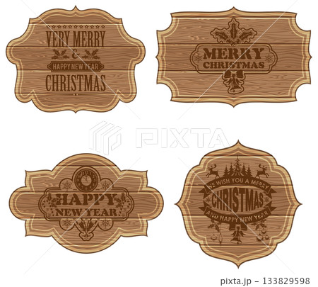 Set Christmas Wooden Frames 133829598