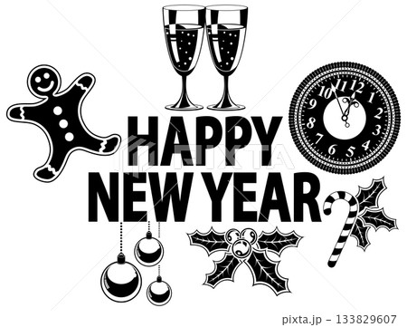 New Year Sticker New Year Sticker 133829607