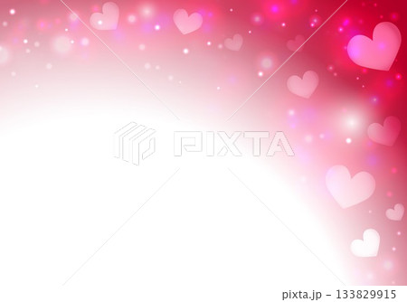 赤色のキラキラした中にハート 133829915